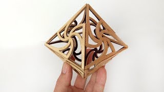 Scroll saw 3D fretwork  octahedron [upl. by Lytsirhc897]