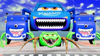 Epic battle between Lightning McQueen Eater amp Car Eater  CLOWNEXE VS Mack Eater  BeamNGDrive [upl. by Bolger476]