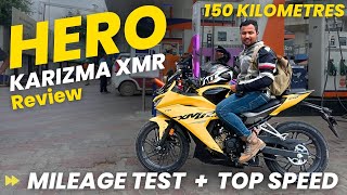 Hero Karizma XMR 210 Mileage Test 🔥 Top Speed 👉🏼 Review [upl. by Vitia149]