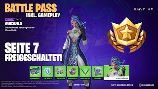 Fortnite  Battle Pass  Medusa die Gorgonin aus quotDer Schlangenstein“Set freigeschaltet  Seite 7 [upl. by Malva]