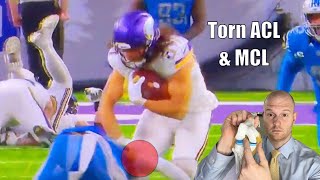 TJ Hockenson Injury Update TJ Hockenson Knee Injury Explained [upl. by Ecnar339]