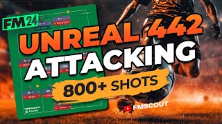 OVERPOWERED Attacking 442 Tactic Hits 800 Shots  FM24 Best Tactics [upl. by Aglo301]