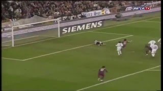 Ronaldinho goal standing ovation Real Madrid 0 3 Barcelona El Clasico 2005 [upl. by Garling671]