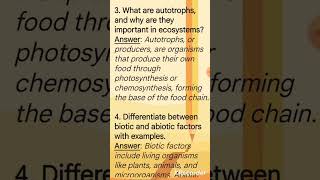 Ecosystem biotic amp abiotic environment ecosystem related questions biology science shorts [upl. by Nywroc]