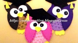 Cómo hacer unos lindos BUHOS GRADUADOS DE FOAMY  FOAMY GRADUATE OWL DIY [upl. by D'Arcy]