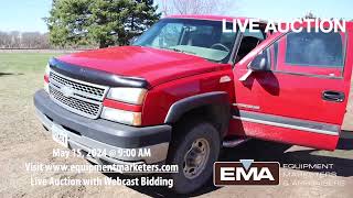 To be sold at Auction May 15 2024  900AM  241  2005 Chevy pickup truck model 2500 HD LS [upl. by Etnauj385]