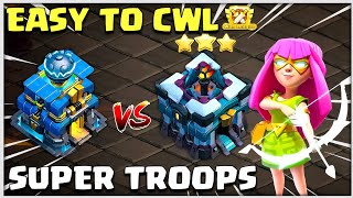 EASY TO CWL SUPER TROOPS ATTACK STRATEGY  TH12 VS TH13 [upl. by Blaire]