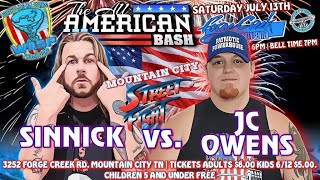 JC OWENS VS SINNICK MTN CITY STREET FIGHT WASP ALL AMERICAN BASH 71324 [upl. by Anneliese101]