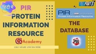 Protein Database  PIR  The Database  Part 3  G Academy हिन्दी [upl. by Antrim544]