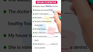 Gerund or Infinitive Learn How to Use Them CORRECTLY in English english shorts esl [upl. by Royce336]