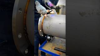 Tubo dn 300 inox saldatura a TIG tubo flangia welding shortvideo [upl. by Lebazi]