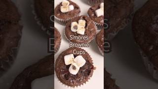 SMORES BROWNIE CUPS  partyfoods dessertrecipe 4thofjuly smores [upl. by Heddi]