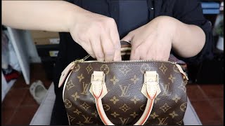 LOUIS VUITTON SPEEDY 25  what fits in my bag [upl. by Anirahtak657]