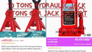 10 Tons Hydraulic Car Jack  3 Tons Car Jack Support  Lazada Best Buys [upl. by Htepsle]