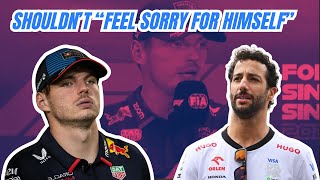 Max Verstappen on Daniel Ricciardo possibly being replaced by Red Bull after Singapore GP [upl. by Heilner]