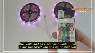 Produktbewertung Lepro LED Strip 5M LED Streifen Musik Lichterkette mit Fernbedienung 5050 SMD 15 [upl. by Tsirhc]