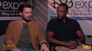 Sebastian Stan amp Anthony Mackie Tease a 30Minute Or Longer Battle Scene In Avengers Infinity War [upl. by Tnerual]