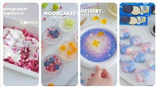 Aesthetic Dessert Recipes  Jelly Noodles Recipe  Jelly Mooncake  Pomegranate Juice  Mochi Recipe [upl. by Fanechka]