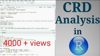 Completely Randomized Design Analysis in R along with LSD test [upl. by Minerva703]