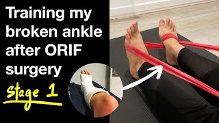 Training my broken ankle after ORIF surgery  stage 1 [upl. by Ramu]