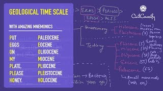 GEOLOGICAL TIME SCALE explained with Mnemonics [upl. by Lan]