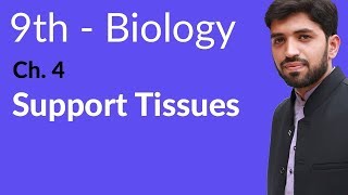 Matric part 1 Biology Support Tissues  Ch 4 Cell biology  9th Class Biology [upl. by Tezzil]