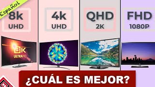 4K vs 8K UHD vs QHD vs FHD  RESOLUCIONES DE PANTALLA [upl. by Ivett245]