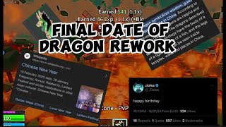 FINAL DATE OF DRAGON REWORK UPDATE BLOX FRUITS WINTER UPDATE PART  2 [upl. by Ahseela]