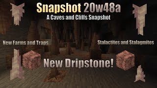 New Farms and Traps with Stalagmites and Stalactites Minecraft Caves and Cliffs Snapshot 20w48a [upl. by Odlanyar]