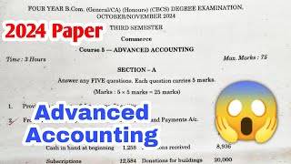 Degree 3sem Advanced Accounting Question Paper 2024 Degree 3rd Semester Regular Exams November 2024 [upl. by Mildrid20]