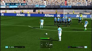 Uruguay vs Argentina  LMESSI free kick Goal amp Full Match  PES 2017 Gameplay PC [upl. by Lightman]