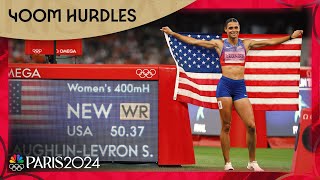 Sydney McLaughlinLevrone BREAKS WORLD RECORD for 400m hurdles gold  Paris Olympics  NBC Sports [upl. by Yeldarb412]