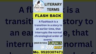 Literary Terms ll Flashback Technique books uptgt englishmotivation drsgoswami ytshorts reel [upl. by Bennir]