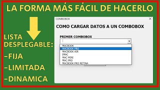 COMBOBOX EN FORMULARIO DE EXCEL VBA LISTA DESPLEGABLE ✅😉😎 [upl. by Lenwood]