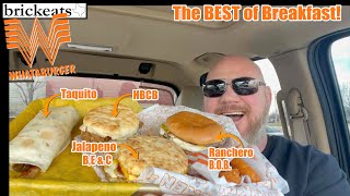 BEST of Whataburger bReakfast Taquito HBCB Jalapeño Bacon Egg amp Cheese Ranchero BOB brickeats [upl. by Atteoj]