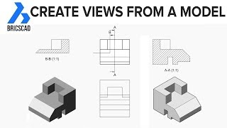 CREATE AND PLOT VIEWS FROM A 3D MODEL IN BricsCAD  BricsCAD MECHANICAL [upl. by Adahsar663]