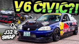 V6 Turbo Civic Hatch  32L Honda J32 Swap PFI Speed Built [upl. by Avron]