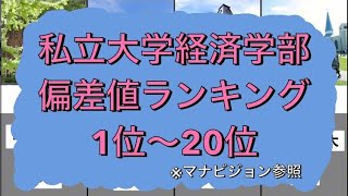 私立大学経済学部偏差値ランキング1位〜20位 ※マナビジョン参照 [upl. by Desirea]