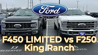 Ford F450 LIMITED vs F250 KING RANCH Leveled on 37s SUPER DUTY Comparison [upl. by Yanrahc269]