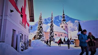 Kranjska Gora Alpine Ski Resort Slovenia  4K Virtual Walk [upl. by Aehsat]