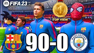 FIFA 23  RONALDO MESSI  SON GOKU MARIO BATMAN ALL STARS  FC BARCELONA 90 0 Manchester City [upl. by Jangro103]