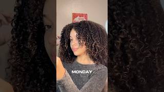 A week in my curly hair curlyhair curlyhairstyles naturalhair shorts [upl. by Anesuza]