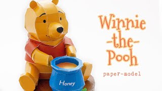 DIY Winnie the Pooh papercraft model step by step tutorial [upl. by Uchida654]