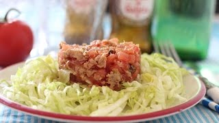 Receta Tartar de tomate y atún [upl. by Hindu]