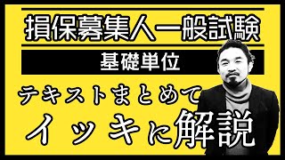 【損害保険募集人一般試験】★テキストまとめてイッキに解説★基礎単位★ [upl. by Rubma]