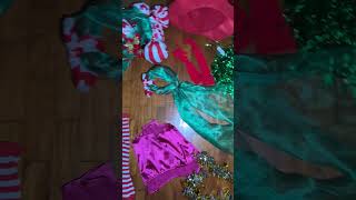 Christmas Costume Winner Santa Claus Candy Cane Tree Outfit Inspiration Green Red Stripe Glitter [upl. by Zavala]