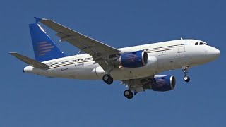 FullHD MHHHH Airbus A318CJ landing at GenevaGVALSGG [upl. by Acsehcnarf755]