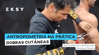 Antropometria na prática  Coletando dobras cutâneas de um fisiculturista [upl. by Annyahs]