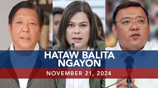 UNTV Hataw Balita Ngayon  November 21 2024 [upl. by Tebasile160]