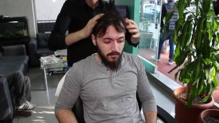 ASMR Turkish Barber Face Head and Back Massage 24 [upl. by Odnamla]